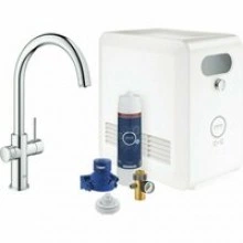 Смеситель для кухонной мойки GROHE Blue Professional с системой фильтрации, охлаждения и газирования воды, хром (31607002)