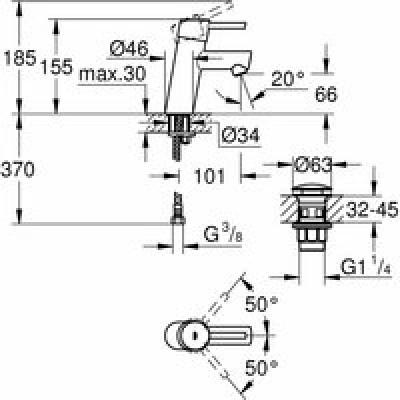 Смеситель для раковины GROHE Concetto, S-size, хром (23931001) Смеситель для раковины GROHE Concetto, S-size, хром (23931001)