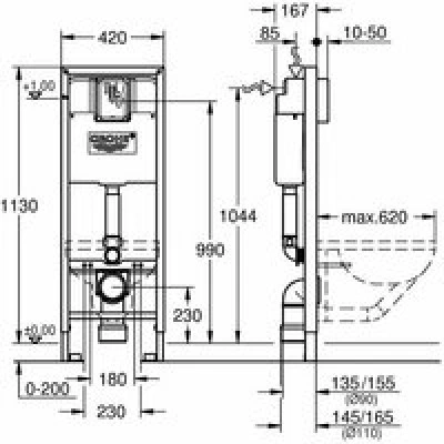 Система инсталляции для унитаза GROHE Rapid SL (38713001) Система инсталляции для унитаза GROHE Rapid SL (38713001)