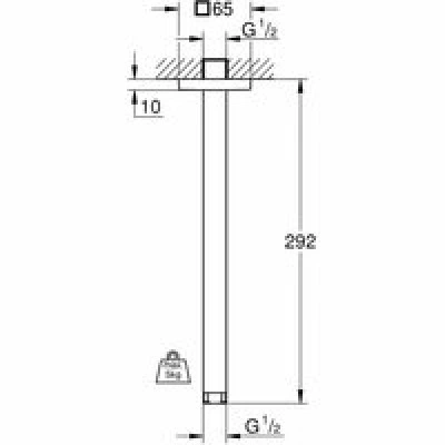 Душевой кронштейн потолочный GROHE Rainshower neutral 292 мм, хром (27484000) Душевой кронштейн потолочный GROHE Rainshower neutral 292 мм, хром (27484000)