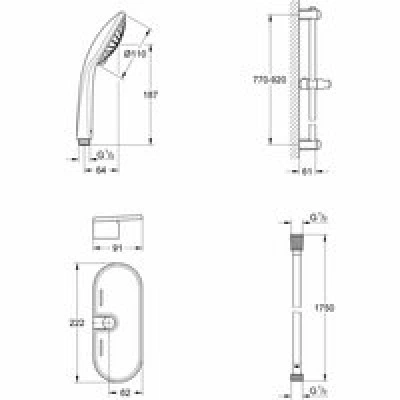Душевой гарнитур GROHE Euphoria 110 Champagne с мыльницей, 3 режима струи, душевая штанга 900 мм, 17 л/мин, хром (27227001) Душевой гарнитур GROHE Euphoria 110 Champagne с мыльницей, 3 режима струи, душевая штанга 900 мм, 17 л/мин, хром (27227001)