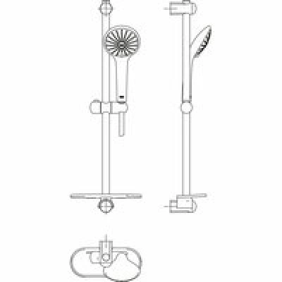 Душевой гарнитур GROHE Euphoria 110 Massage с мыльницей, 3 режима струи, душевая штанга 600 мм, 16,6 л/мин, хром (27231001) Душевой гарнитур GROHE Euphoria 110 Massage с мыльницей, 3 режима струи, душевая штанга 600 мм, 16,6 л/мин, хром (27231001)