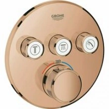 Внешняя часть термостата для душа GROHE Grohtherm SmartControl на 3 потребителя, круглая, теплый закат глянец (29121DA0)