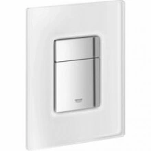 Панель смыва для унитаза GROHE Skate Cosmopolitan Glass, 3 режима, хром/да Винчи белый (38845MF0)