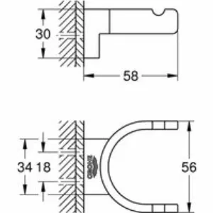 Крючок GROHE Selection двойной, хром (41049000) Крючок GROHE Selection двойной, хром (41049000)