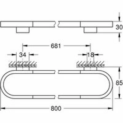 Держатель для полотенца GROHE Selection 800 мм, холодный рассвет матовый (41058GN0) Держатель для полотенца GROHE Selection 800 мм, холодный рассвет матовый (41058GN0)
