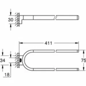 Держатель для полотенца GROHE Selection двойной, холодный рассвет матовый (41059GN0) Держатель для полотенца GROHE Selection двойной, холодный рассвет матовый (41059GN0)