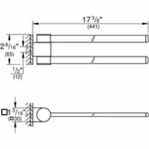 Держатель для полотенца GROHE Selection 400 мм, двойной, поворотный, суперсталь (41063DC0) Держатель для полотенца GROHE Selection 400 мм, двойной, поворотный, суперсталь (41063DC0)