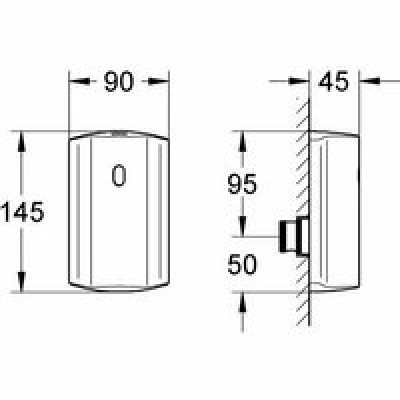 Панель смыва для писсуара GROHE Tectron инфракрасная, питание от батареи 6V, хром (37751001) Панель смыва для писсуара GROHE Tectron инфракрасная, питание от батареи 6V, хром (37751001)
