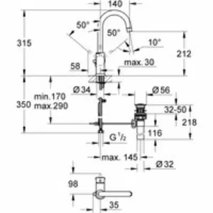 Смеситель для раковины GROHE BauClassic, хром (23095000) Смеситель для раковины GROHE BauClassic, хром (23095000)