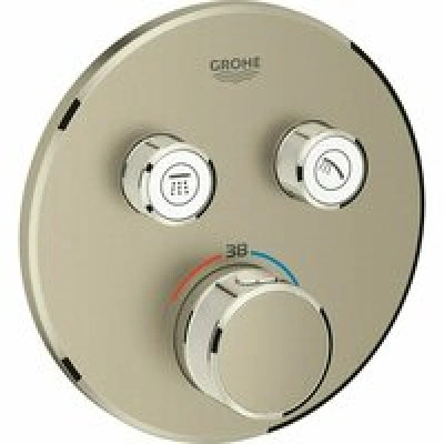 Внешняя часть термостата для душа GROHE Grohtherm SmartControl на 2 потребителя, никель матовый (29119EN0) Внешняя часть термостата для душа GROHE Grohtherm SmartControl на 2 потребителя, никель матовый (29119EN0)
