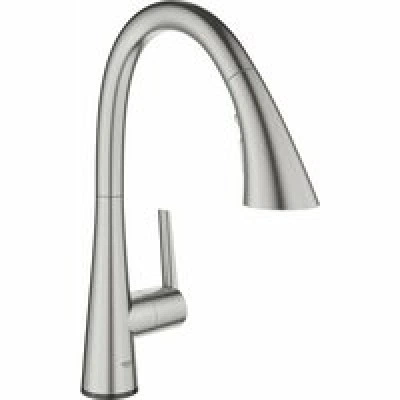 Смеситель для кухни GROHE Zedra Touch сенсорный с вытяжным душем 3jet, суперсталь (30219DC2)