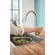 Смеситель для кухни GROHE Zedra Touch сенсорный с вытяжным душем 3jet, суперсталь (30219DC2)