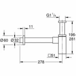 Сифон для раковины 1 1/4″, GROHE, хром, (40564000) Сифон для раковины 1 1/4″, GROHE, хром, (40564000)