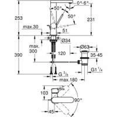 Смеситель для раковины GROHE Plus с донным клапаном, L-Size, суперсталь (23851DC3) Смеситель для раковины GROHE Plus с донным клапаном, L-Size, суперсталь (23851DC3)