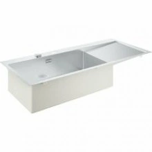 Мойка GROHE K1000 80-S 116/52 1.0 с корзинчатым вентилем, нержавеющая сталь (31581SD1)