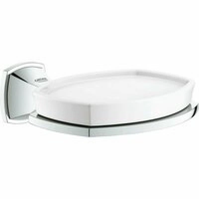 Мыльница керамическая GROHE Grandera с держателем, хром (40628000) Мыльница керамическая GROHE Grandera с держателем, хром (40628000)