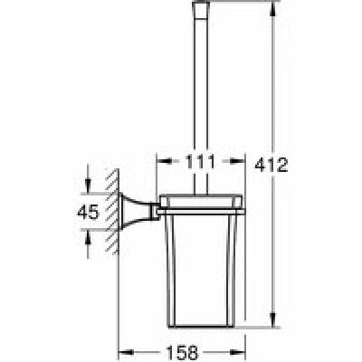 Туалетный ёршик GROHE Grandera в комплекте, хром (40632000) Туалетный ёршик GROHE Grandera в комплекте, хром (40632000)