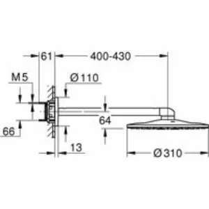 Верхний душ GROHE Rainshower SmartActive 310, 2 режима, 430 мм, темный графит матовый (26475AL0) Верхний душ GROHE Rainshower SmartActive 310, 2 режима, 430 мм, темный графит матовый (26475AL0)