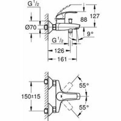 Готовый комплект для ванной комнаты GROHE Eurosmart, хром (NB0059) Готовый комплект для ванной комнаты GROHE Eurosmart, хром (NB0059)