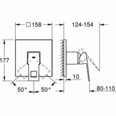 Внешняя часть смесителя для душа GROHE Eurocube, суперсталь (24061DC0) Внешняя часть смесителя для душа GROHE Eurocube, суперсталь (24061DC0)