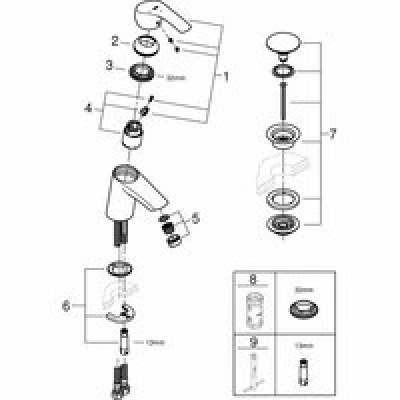 Смеситель для раковины GROHE Eurosmart, S-size, хром (23924002) Смеситель для раковины GROHE Eurosmart, S-size, хром (23924002)