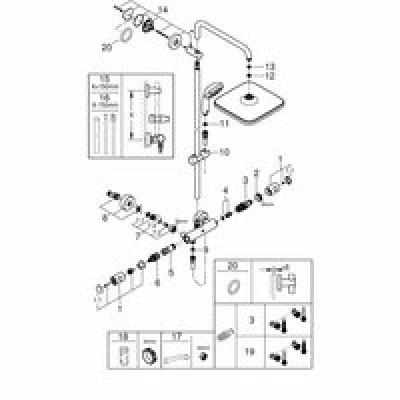 Душевая система GROHE Vitalio Start System 250 Cube с термостатом для душа, хром (26697000) Душевая система GROHE Vitalio Start System 250 Cube с термостатом для душа, хром (26697000)