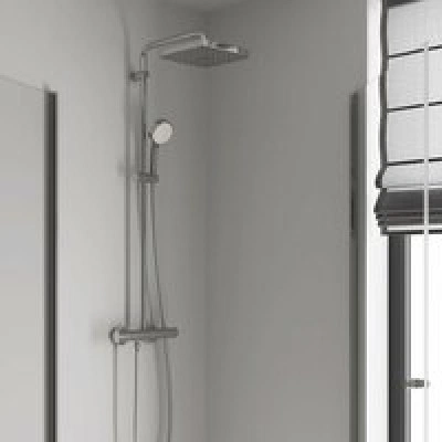 Душевая система GROHE Tempesta Cosmopolitan System 250 Cube с термостатом для душа, хром (26689000) Душевая система GROHE Tempesta Cosmopolitan System 250 Cube с термостатом для душа, хром (26689000)
