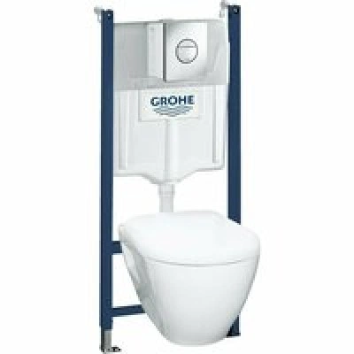 Комплект инсталляции GROHE Solido Compact, набор 4 в 1 с подвесным унитазом Lecico Serel и сиденьем (38950000)