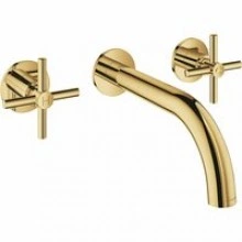 Внешняя часть смесителя для раковины GROHE Atrio настенного монтажа на 3 отверстия, двухвентильный, холодный рассвет глянец (20164GL3)