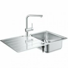 Мойка GROHE K500 45 -S 1.0 из нержавеющей стали, оборачиваемая, и смеситель для мойки GROHE Minta (31573SD1)