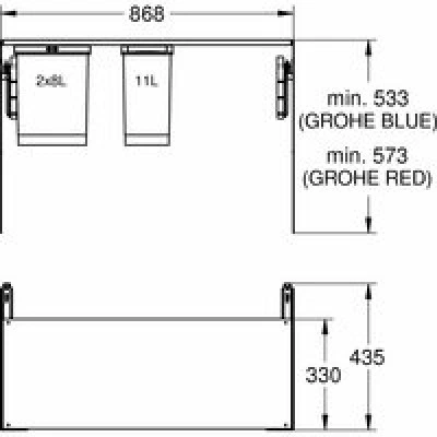 Система сортировки отходов и мусора GROHE (40983000) Система сортировки отходов и мусора GROHE (40983000)