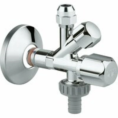 Вентиль угловой GROHE комбинированный 1/2″-3/8″ для подключения смесителей, хром (22036000) Вентиль угловой GROHE комбинированный 1/2″-3/8″ для подключения смесителей, хром (22036000)