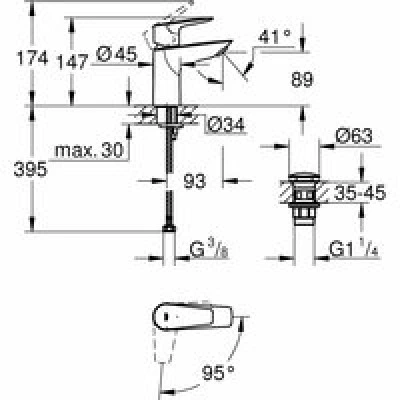 Смеситель для раковины GROHE BauEdge, S-size, хром (23899001) Смеситель для раковины GROHE BauEdge, S-size, хром (23899001)