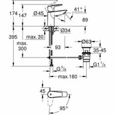 Смеситель для раковины GROHE BauEdge, S-size, хром (23559001) Смеситель для раковины GROHE BauEdge, S-size, хром (23559001)