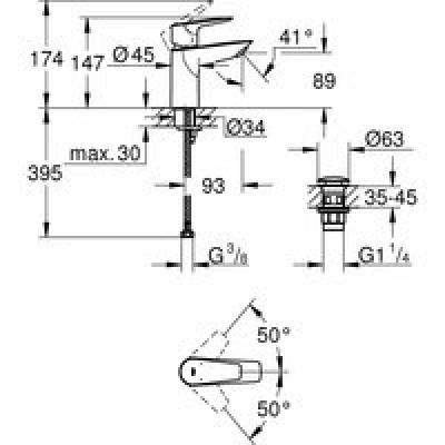 Смеситель для раковины GROHE BauEdge, S-size, хром (23895001) Смеситель для раковины GROHE BauEdge, S-size, хром (23895001)