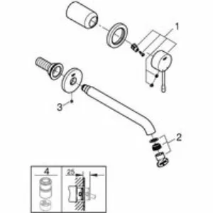 Внешняя часть смесителя для раковины GROHE Essence на 2 отверстия, L-Size, хром (19967001) Внешняя часть смесителя для раковины GROHE Essence на 2 отверстия, L-Size, хром (19967001)