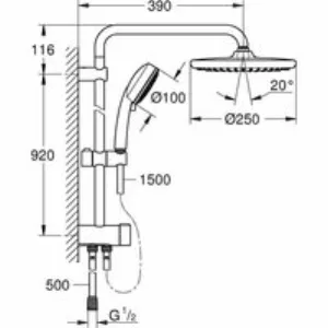 Душевая система GROHE Tempesta Cosmopolitan System 250 с переключателем потоков, хром (26675000) Душевая система GROHE Tempesta Cosmopolitan System 250 с переключателем потоков, хром (26675000)
