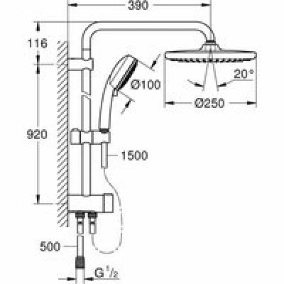Душевая система GROHE Tempesta Cosmopolitan System 250 с переключателем потоков, хром (26675000) Душевая система GROHE Tempesta Cosmopolitan System 250 с переключателем потоков, хром (26675000)