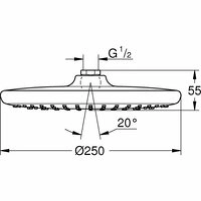 Верхний душ GROHE Tempesta 250, 1 режим, хром (26662000) Верхний душ GROHE Tempesta 250, 1 режим, хром (26662000)