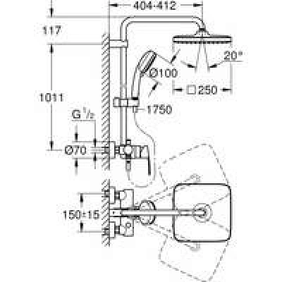 Душевая система GROHE Tempesta Cosmopolitan System 250 CUBE со смесителем для душа, хром (26692000) Душевая система GROHE Tempesta Cosmopolitan System 250 CUBE со смесителем для душа, хром (26692000)