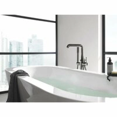 Внешняя часть смесителя для ванны GROHE Essence напольного монтажа, темный графит глянец (23491A01) Внешняя часть смесителя для ванны GROHE Essence напольного монтажа, темный графит глянец (23491A01)