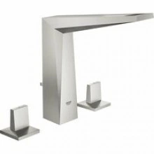 Смеситель для раковины GROHE Allure Brilliant на 3 отверстия, с донным клапаном и высоким изливом, суперсталь (20344DC0)