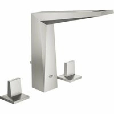 Смеситель для раковины GROHE Allure Brilliant на 3 отверстия, с донным клапаном и высоким изливом, суперсталь (20344DC0)