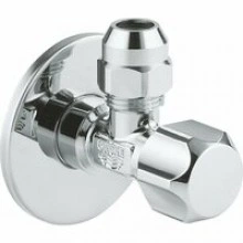Угловой вентиль GROHE с металлической розеткой и уплотнительным кольцом, 1/2*3/8, хром (22023000)