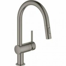 Смеситель для кухни GROHE Minta с вытяжным душем, C-образный излив, темный графит матовый (32321AL2)