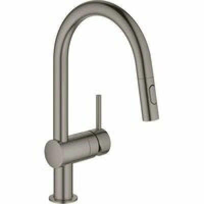 Смеситель для кухни GROHE Minta с вытяжным душем, C-образный излив, темный графит матовый (32321AL2) Смеситель для кухни GROHE Minta с вытяжным душем, C-образный излив, темный графит матовый (32321AL2)