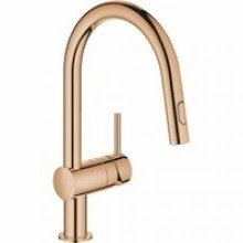 Смеситель для кухни GROHE Minta с вытяжным душем, C-образный излив, теплый закат глянец (32321DA2)