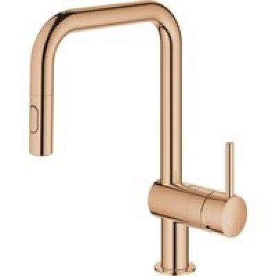 Смеситель для кухни GROHE Minta с вытяжным душем, U-образный излив, теплый закат глянец (32322DA2) Смеситель для кухни GROHE Minta с вытяжным душем, U-образный излив, теплый закат глянец (32322DA2)