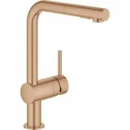 Смеситель для кухни GROHE Minta с вытяжным душем, L-образный излив, теплый закат матовый (30274DL0)